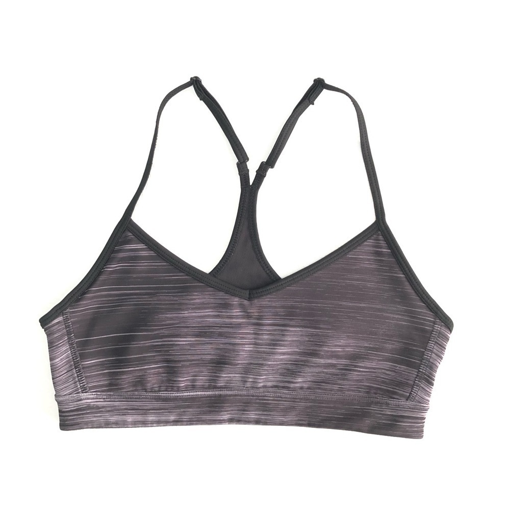Adidas ClimaLite Sports Bra Racerback Mesh Grey & Black Space Dye Women's Small
